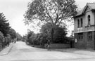 View: c00927 Cuddington: Norley Road and the White Barn Hotel	