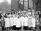 View: c01103 Knutsford: Children on May Day 	