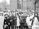 View: c01106 Knutsford: Children on May Day 	