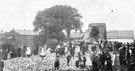 View: c01374 Winsford: Crowd gathering after chimney demolition	