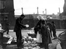 View: c02876 Runcorn: Street Market in Bridge Street 	