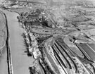 View: c03285 Ellesmere Port: Aerial View of Docks and Ship Canal 	