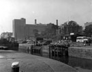 View: c04102 Ellesmere Port: Shropshire Union Canal, Entrance and locks from M. S. C 	