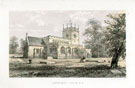 View: c04594 Barthomley: Print of the church and graveyard 	